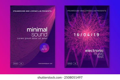 Edm Set. Dj Festival Element. Psychedelic Radio Invitation. Trance Invite. Pink Sound Banner. Night Club Flyer. Blue Dance Event. Green Edm Set