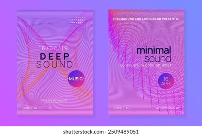 Edm Set. Electro Vector. Techno Trance Template. Psychedelic Beat Illustration. Green Dance Background. Blue Discotheque Banner. Dj Flyer. Pink Edm Set