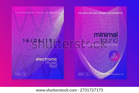 Edm Set. Pink Music Poster. Sound Event. Nightclub Radio Illustration. Techno Electro Element. Violet Night Club Background. Concert Cover. Blue Edm Set
