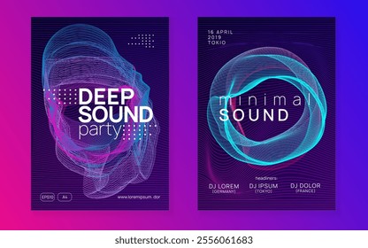 Edm Set. Violet Sound Magazine. Music Electro Graphic. Soundwave Disco Illustration. Green Discotheque Flyer. Trance Invite. Dance Design. Blue Edm Set