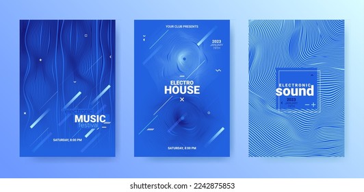 Edm Techno Sound Flyer. Electro Party Poster. Dance Music Cover.