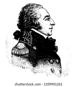 Edmond Charles Genest 1763 to 1834 he was the first French ambassador to the United States during the French revolution vintage line drawing or engraving illustration svg