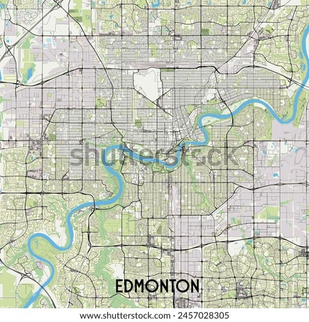 Edmonton, Alberta, Canada map poster art
