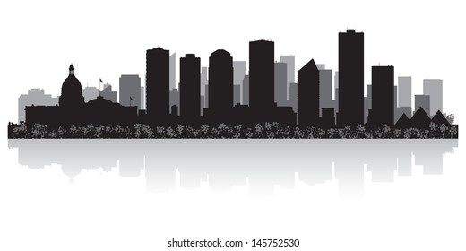 Edmonton Canada City Skyline Silhouette Vector Illustration