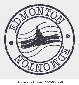 Edmonton Canada Stamp Postal. Silhouette Seal. Passport Round Design. Vector Icon. Design Retro Travel. National Symbol.