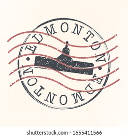 Edmonton Canada Stamp Postal. Silhouette Seal. Passport Round Design. Vector Icon. Design Retro Travel. National Symbol.