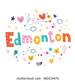 Edmonton city in Canada decorative unique type design