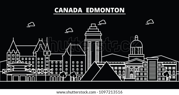 Edmonton Silhouette Skyline Canada Edmonton Vector Stock Vector ...