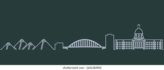 Edmonton Single Line Skyline Profile