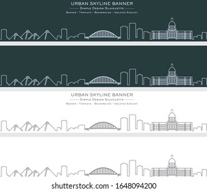 Edmonton Single Line Skyline Profile Banner