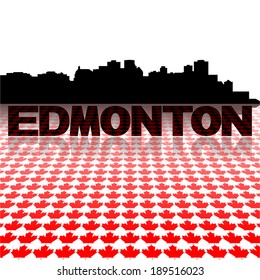 Esquina de Edmonton con hojas de arce ilustración vectorial de primer plano