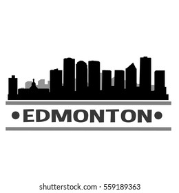 Edmonton Skyline Silhouette. Landscape City Design. Vector Cityscape Icon. 