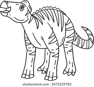 Edmontosaurus Dinosaur Isolated Coloring Page 