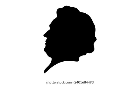  Edmund Burke, black isolated silhouette