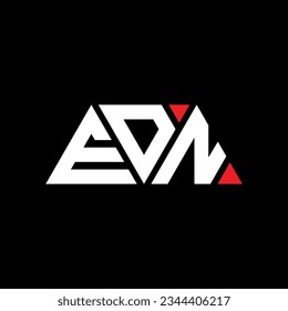 EDN triangle letter logo design with triangle shape. EDN triangle logo design monogram. EDN triangle vector logo template with red color. EDN triangular logo Simple, Elegant, and Luxurious design.