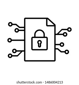 E-document With Security Password Protection. Digital Cyber Security. Private Data Protection. Online Safety Of Personal Data File.