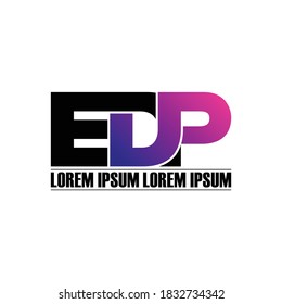 EDP letter monogram logo design vector