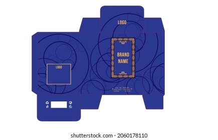 Caja de perfumes EDP Diseño Azul y Oro
