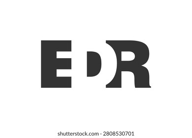 EDR logo design. Initial letter E D R bold font style for tech startups, consulting, corporate branding. Creative company name, headlines typography identity, trendy logotype. Vector illustration.