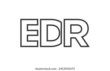 EDR logo design template with strong and modern bold text. Initial based vector logotype featuring simple and minimal typography. Trendy company identity ideal for businesses brand presence.