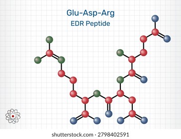 EDR peptide molecule, synthetic tripeptide of sequence Glu-Asp-Arg, glutamyl aspartyl arginine amino acid chain, brain and vascular bioregulator, geroprotector for anti aging