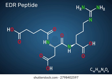 EDR peptide molecule, synthetic tripeptide of sequence Glu-Asp-Arg, glutamyl aspartyl arginine amino acid chain, brain and vascular bioregulator, geroprotector for anti aging