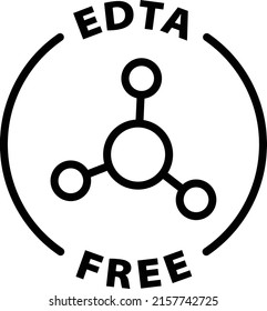 edta free black outline badge icon label isolated vector on transparent background	