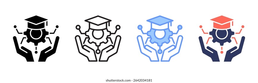 Edtech icon sheet multiple style collection