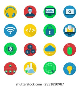 EdTech icons. Modern digital educational technologies, online learning. Vector illustration.