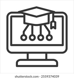 Edtech Outline Icon Vector Illustration