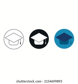 Edu icon of 3 types: color, black and white, outline.