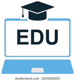 Edu platform icon vector for online learning, virtual classrooms, or academic services. Ideal for web-based schools, study apps, and global education systems visuals.