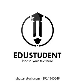 Edu student logo template illustration. there are pencil with hat graduation