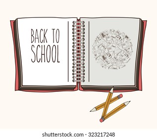 Eduaction  concept with back to school icons design, vector illustration eps 10
