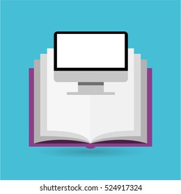 eduation online concept e-book school background vector illustration eps 10