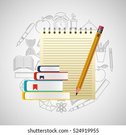 eduation online concept notepad books school background vector illustration eps 10