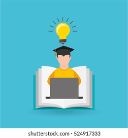 eduation online concept student knowledge school background vector illustration eps 10