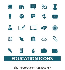 educação, escola, ícones de aprendizagem, sinais, ilustrações design conceito definido para aplicação, site, vetor sobre fundo branco