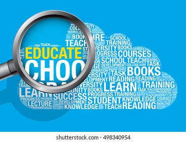 Educate in educational word cloud, vector concept