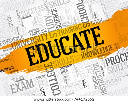EDUCATE word cloud, education concept background