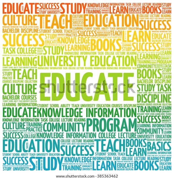 Educate Word Cloud Education Concept Background Stock Vector (Royalty ...