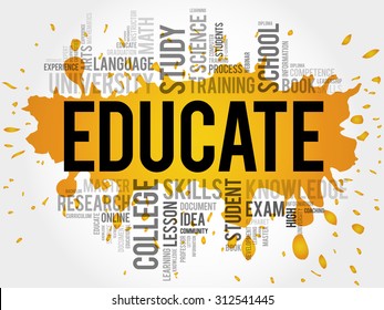 EDUCATE. Word education collage