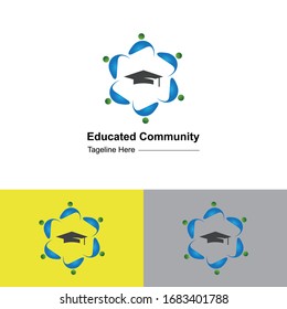 educated community logo design template.