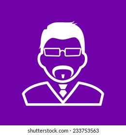 Educated Male User with spectacles and coats Icon for Hard Difficulty Level 