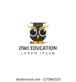 Plantilla de diseño de logotipo de búho educado