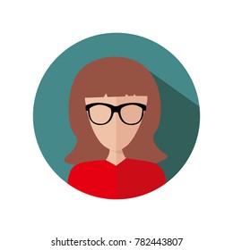 Educated Smart Women Circular Icon Vector Illustration Graphic Design