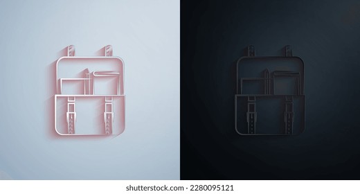 education 2 colored line paper icon with shadow effect vector illuistration design