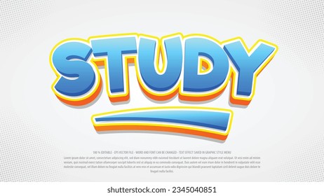 Education 3d style editable text effect use for logo and business brand