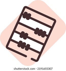 Education abacus, illustration, vector on a white background.