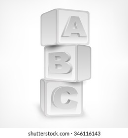 Education ABC blocks on white, vector illustration
